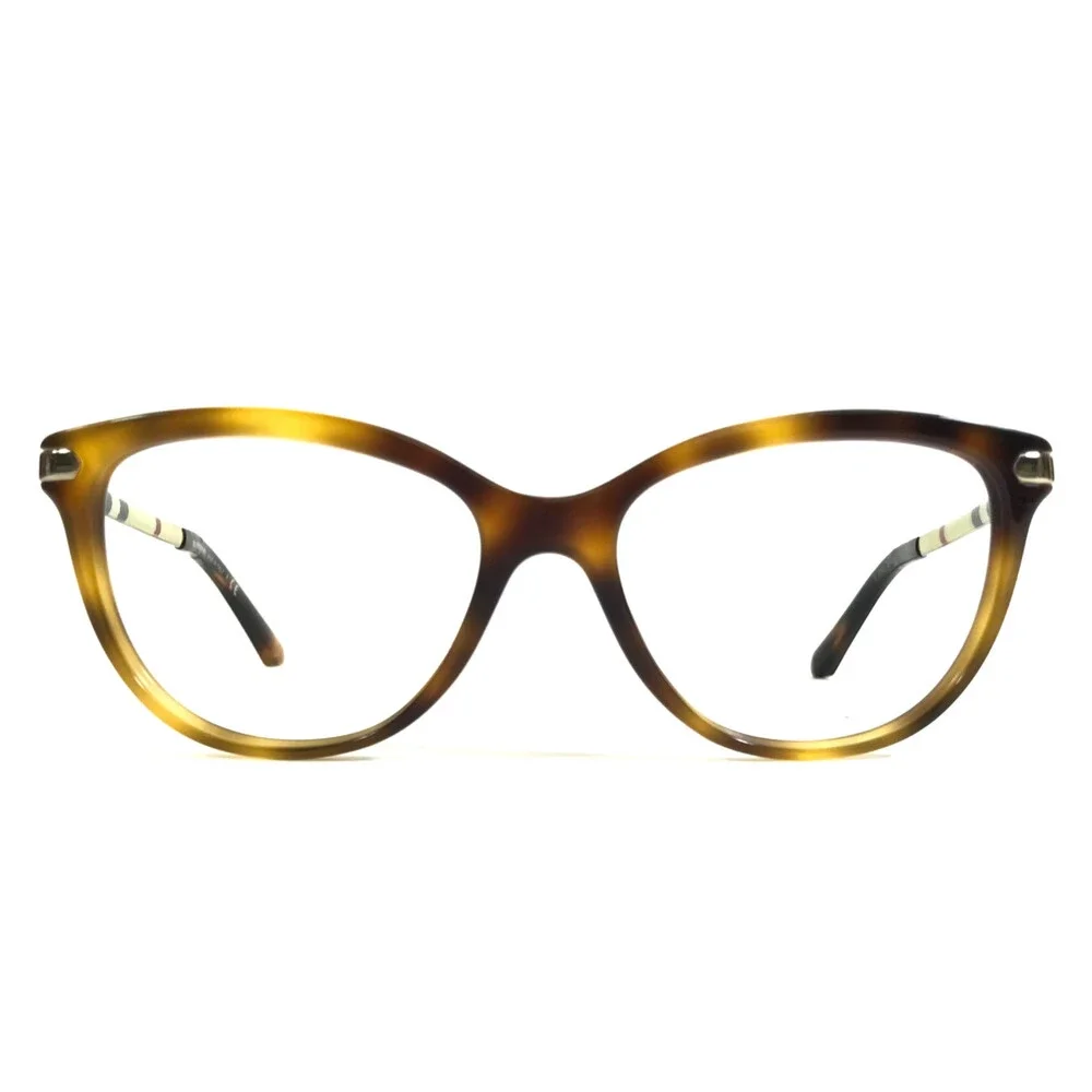 Burberry Eyeglasses Frames B2280 3316 Yellow Tortoise Gold Cat Eye 52-16-140